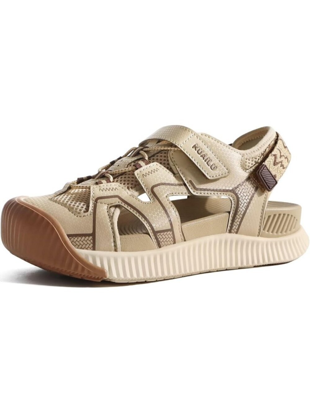 Women's Beige Comfortable Plantar Fasciitis Arch Support Orthopedic Sandal Shoes